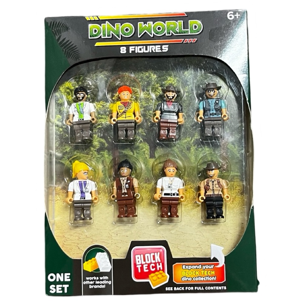 Block Tech Dino World  8 Figures‎ Compatible Building Bricks Toy (BRAND NEW)